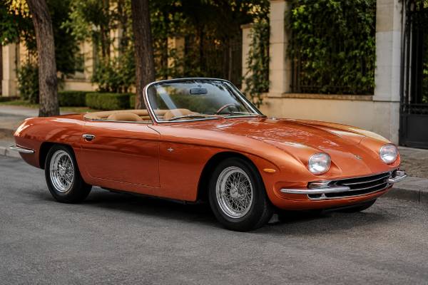 Lamborghini 350 GTS specs: 3.5L Tipo L350 V12, 280 hp, Touring spider body, 1965 two-car production, history and buying details.
