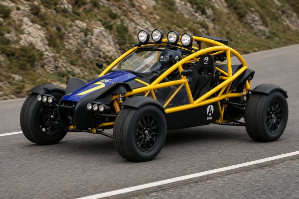 Ariel Nomad 235 specs: naturally aspirated 2.4L Honda K24, 235 hp, 300 Nm, six-speed manual, 670 kg weight and 3.4-sec 0–60 mph.