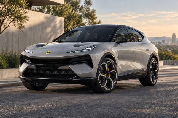 Lotus Eletre R Type 79 Type 132 specs: 112 kWh battery, 918 hp, 265 km/h top speed, AWD, 2.95-sec 0–100 km/h, and 350 kW DC charging.