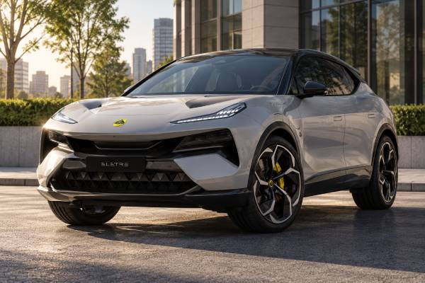 Lotus Eletre S+ Type 132 specs: 112 kWh battery, 612 hp, AWD, 4.5-sec 0–100 km/h, 650 km CLTC range, and 258 km/h top speed.