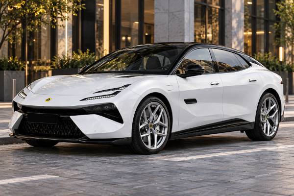 Lotus Emeya 900 Sport Carbon Type 133 specs: 905 hp, AWD, 102 kWh battery, 2.8-sec 0–100 km/h, and 256 km/h top speed.