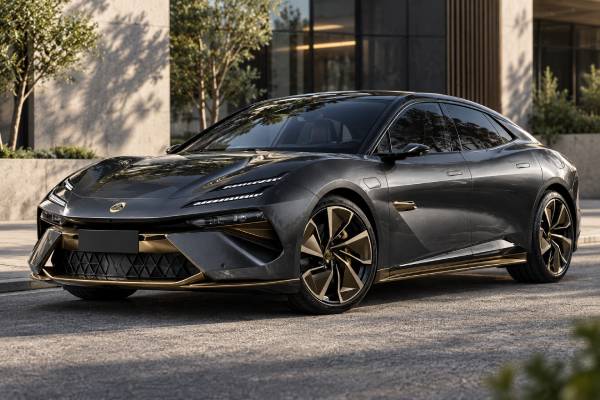 Lotus Emeya R+ Black Gold Edition Type 133 specs: 905 hp, 102 kWh battery, AWD, 2.78-sec 0–100 km/h, 985 Nm torque, 480 km CLTC range, and 256 km/h top speed.