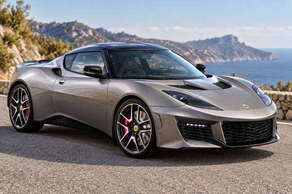 Lotus Evora 400 Type 122 specs: 3.5L supercharged V6, 400 hp, 410 Nm torque, RWD, 4.2-sec 0–100 km/h, 4.1-sec 0–60 mph, and 300 km/h top speed.