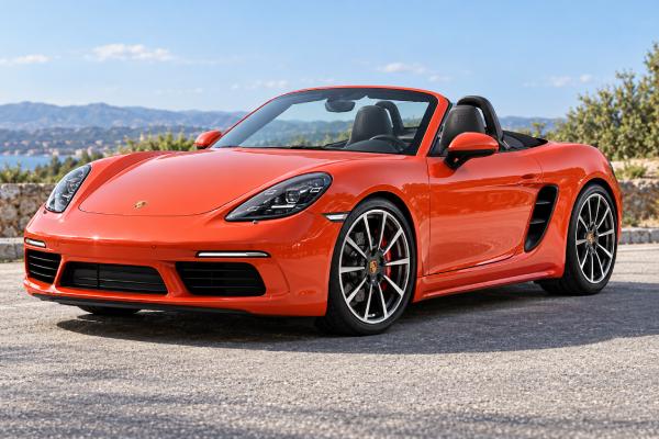 Porsche 718 Boxster S (982) specs include a 2.5L turbo flat-four rated at 350 hp.